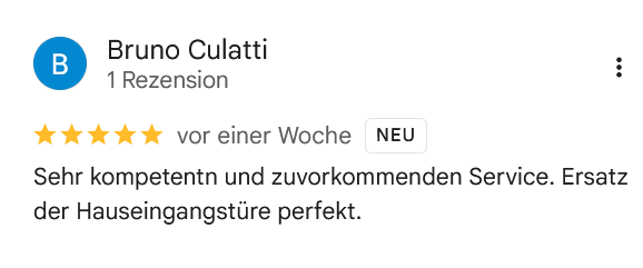 Hubler Metallbau AG Zürich Urdorf, Kundenfeedback, Rezensionen, Kundenzufriedenheit, Qualität