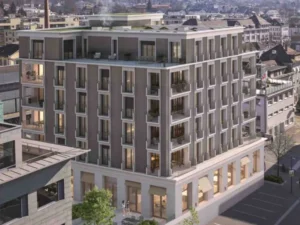 Moderne Fensterfassade Wohn- und Geschäftshaus Uster Metallbau Zürich